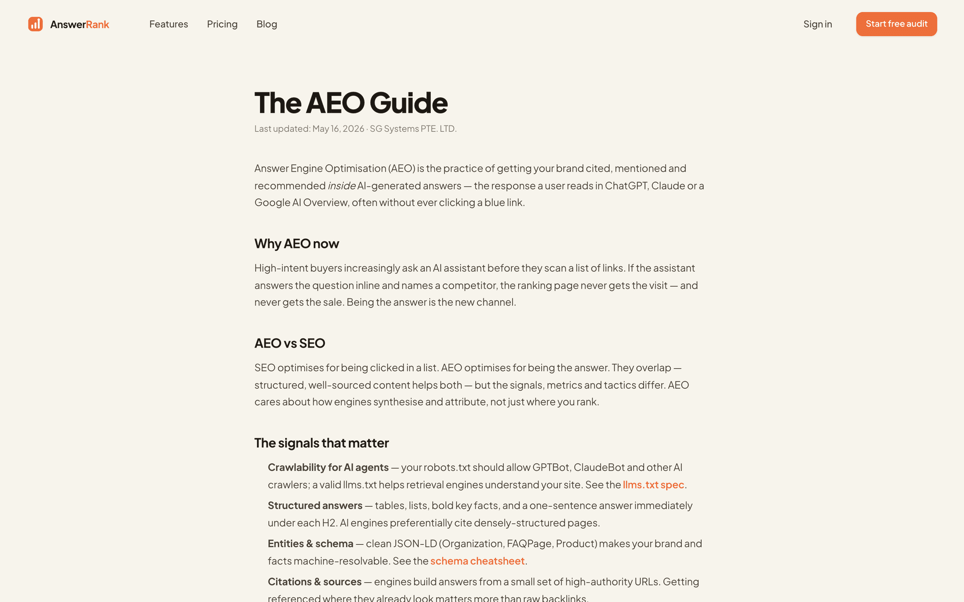 AnswerRank — AEO Guide