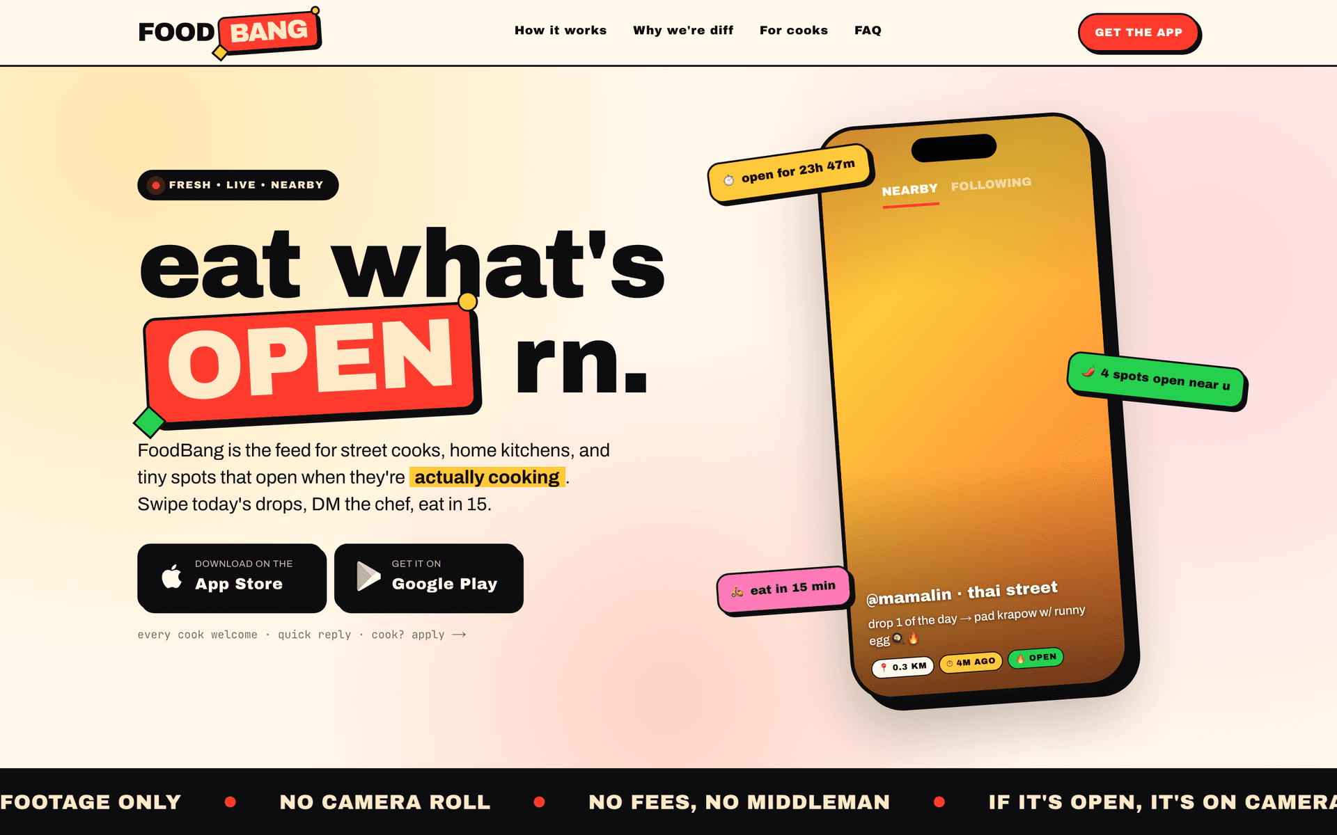 FoodBang — Homepage
